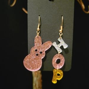 2/$20 Easter Resin Bunny & Hop Earrings